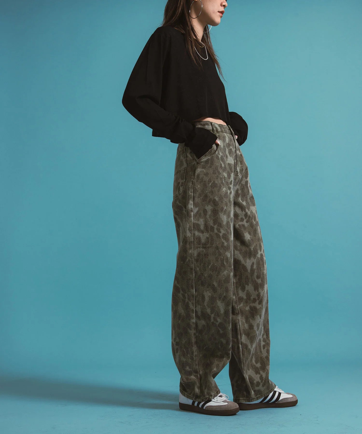 Leopard Barrel Leg 褲子